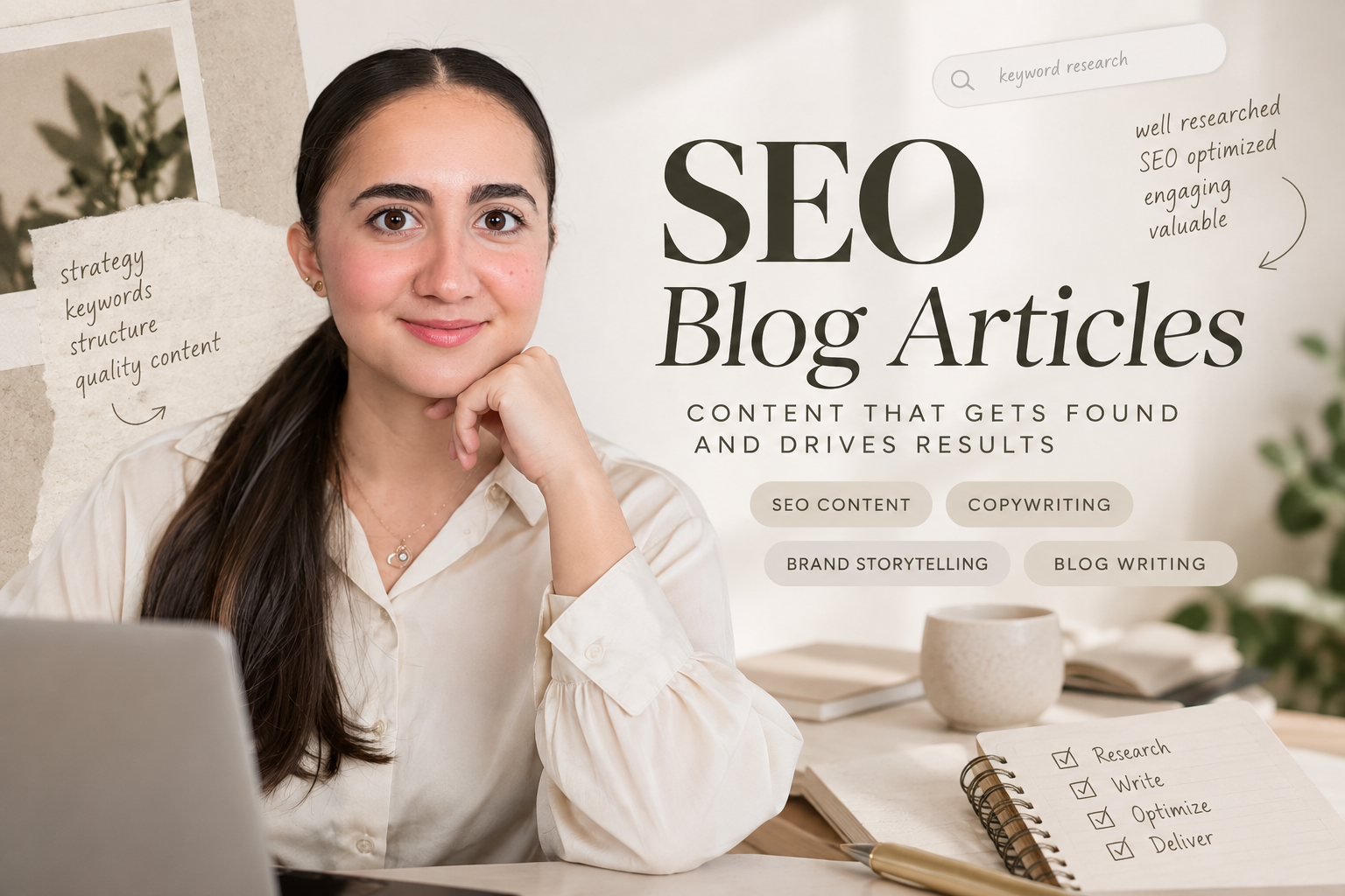 Услуга: Ще създам SEO статии, които съчетават качествено съдържание, правилна структура и о